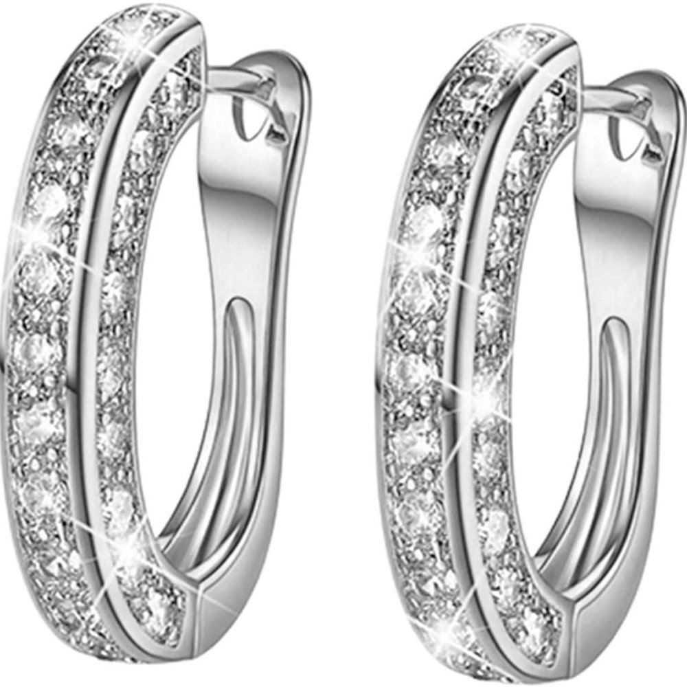 Creative Rhinestone Hoop Earrings - Picture 6 of 9